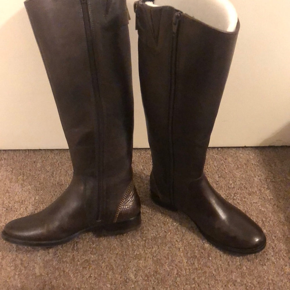 Arturo Chiang Dark Chocolate Tiedye/Indiana Tall Boots Size 6.5